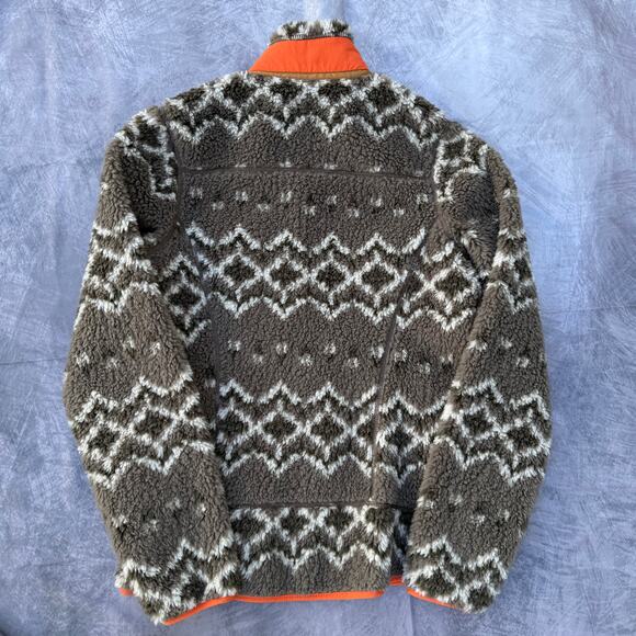 NWT Women's Patagonia Cedar Brown Aztec Retro-X Deep Pile Fleece Jacket Sz Small - Picture 3 of 7